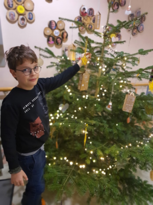 Christbaum in der Aula